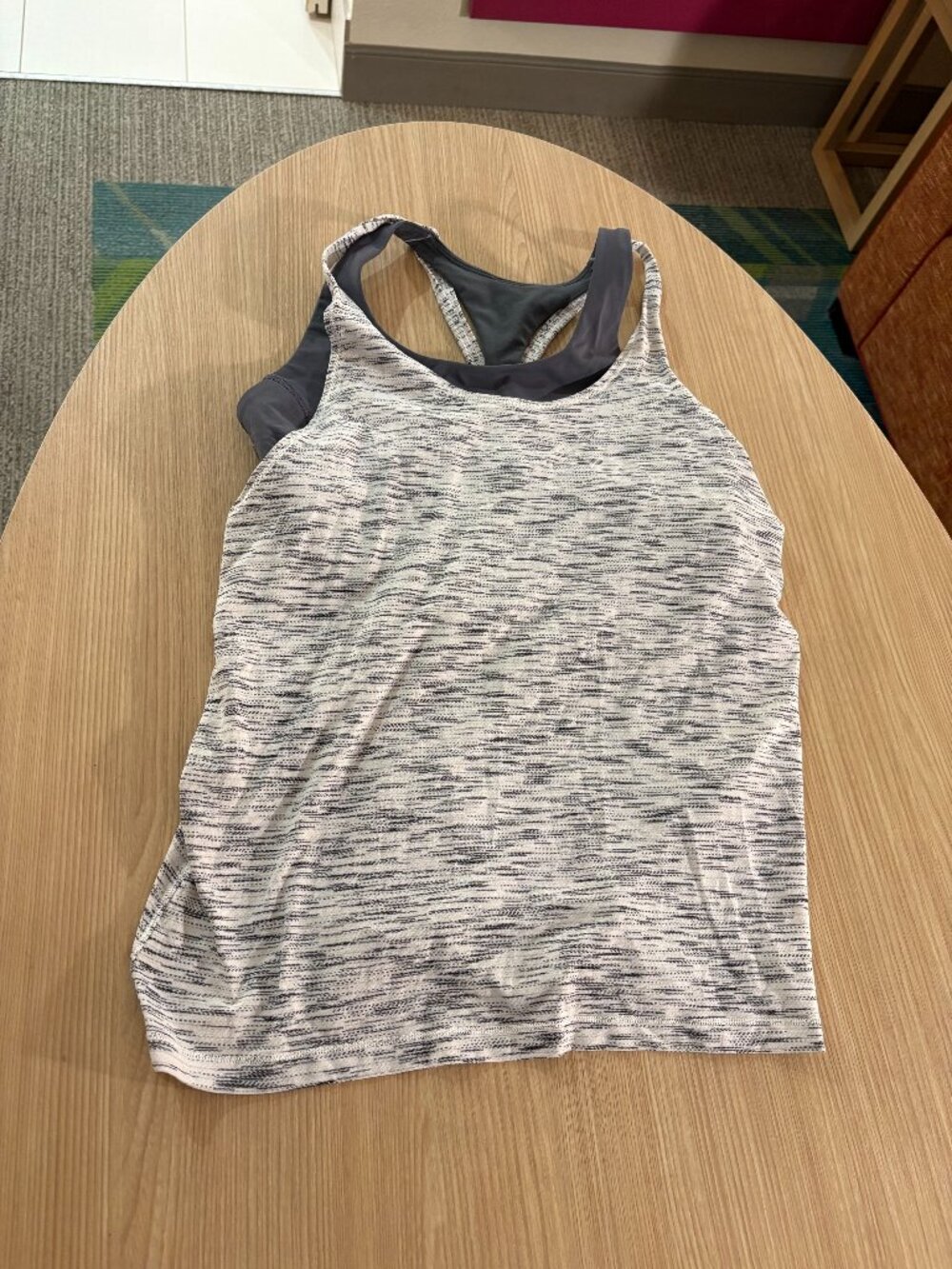 Lululemon Twist & Toil Tank Top Size 10 Tiger Space Dye Black White / Nebula
